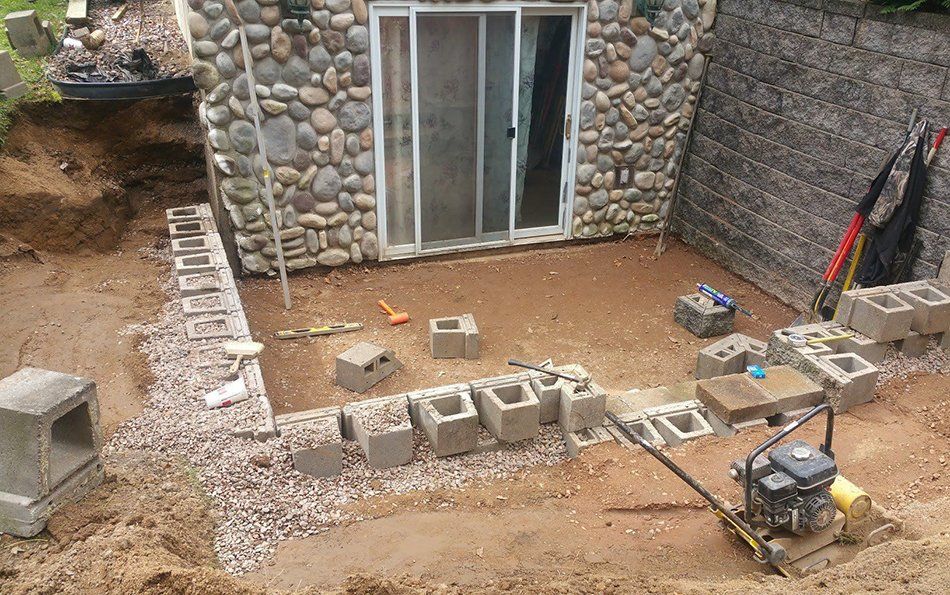 Retaining wall installation