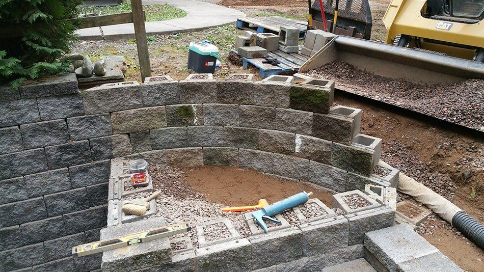 Retaining wall installation