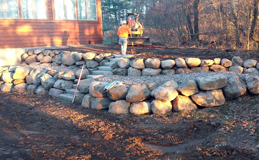 Retaining wall installation