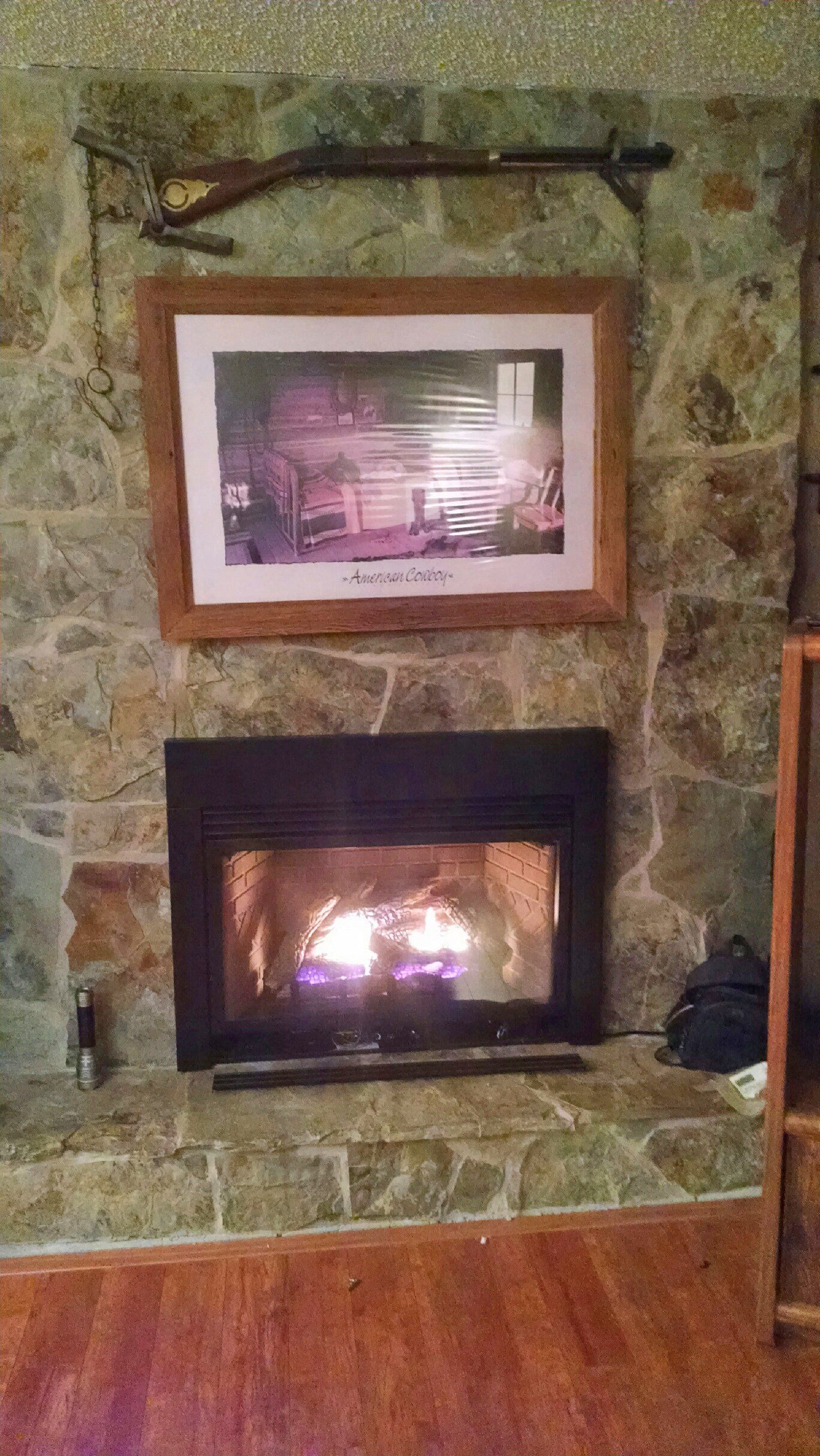 Stone design fireplace