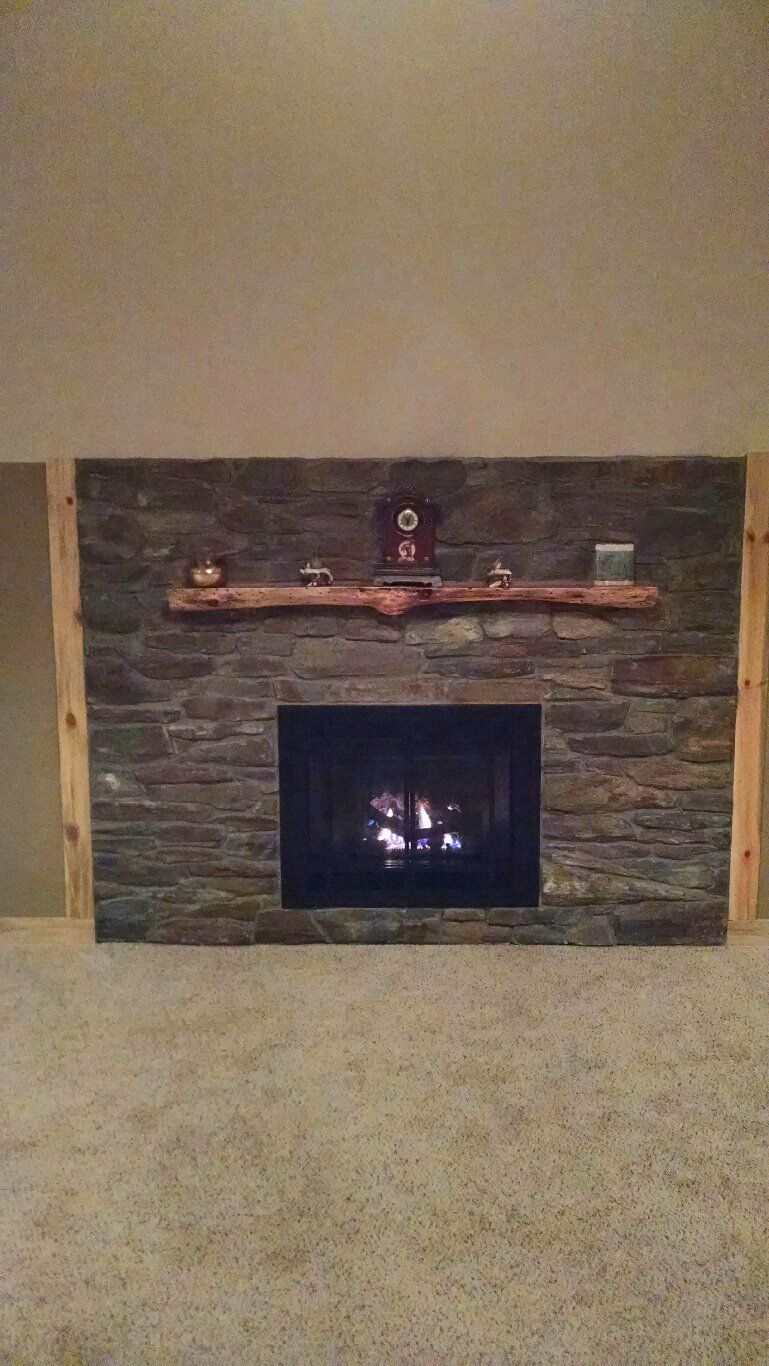 Stone design fireplace