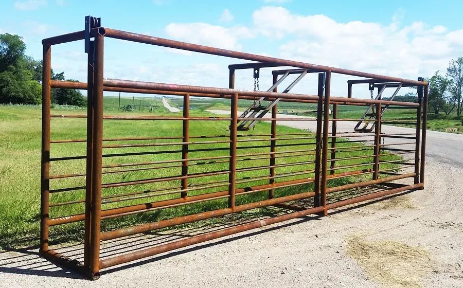 cattle fence in the road
