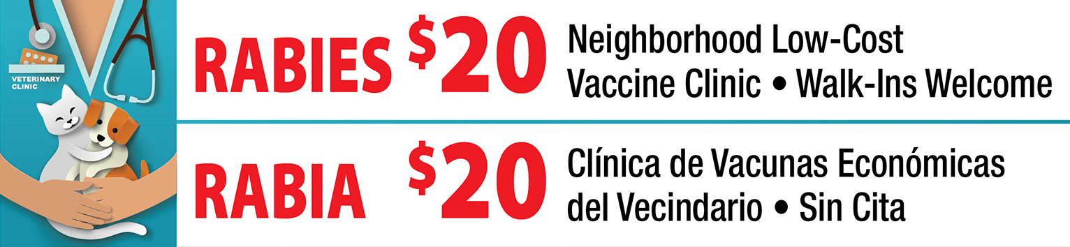 Advertisement for rabies vaccines for pets