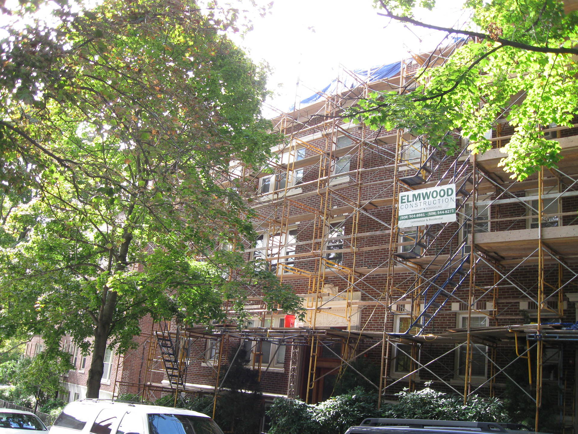 Large condo building under repair