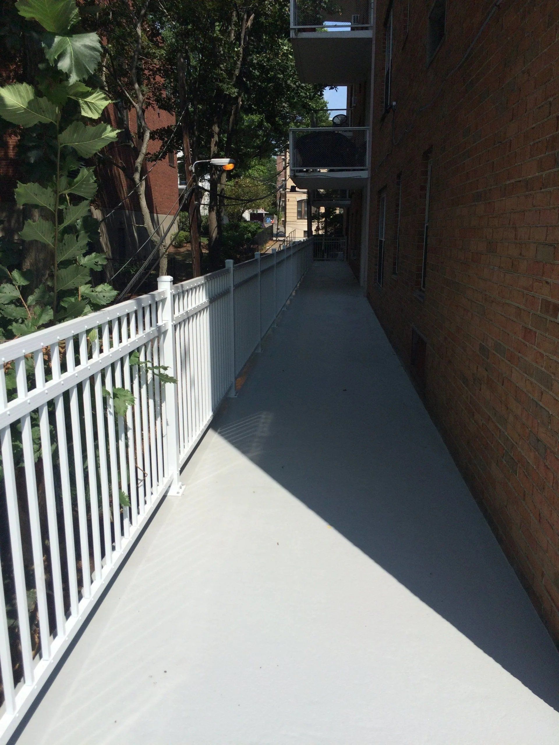 Concrete walkway with railings