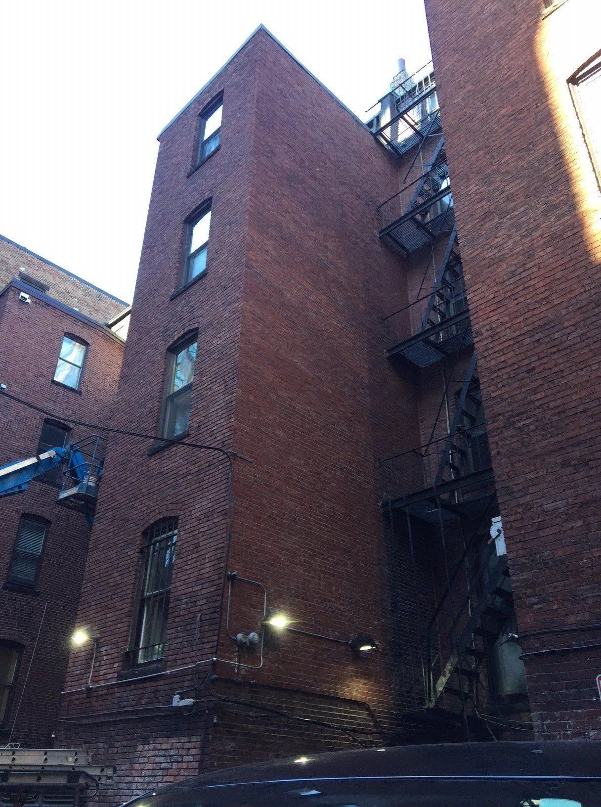 Building wall under repair