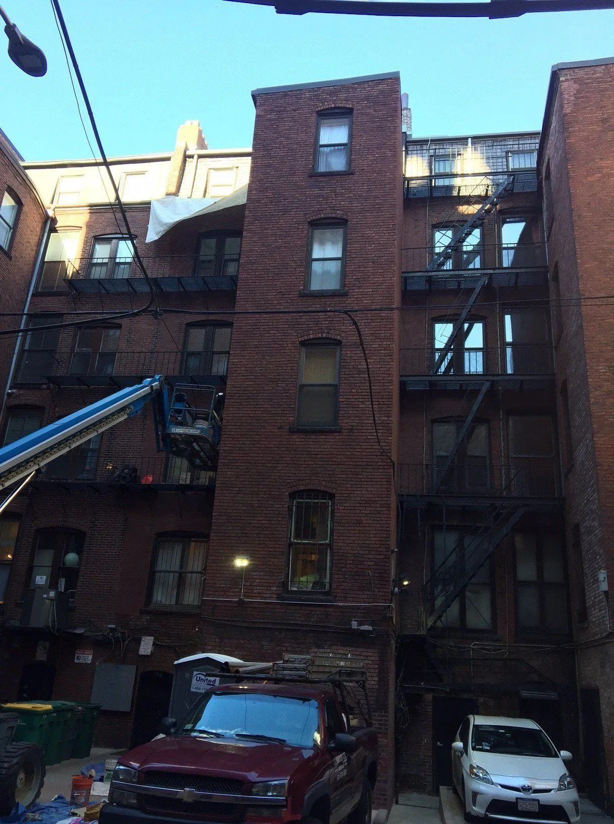 Building wall under repair