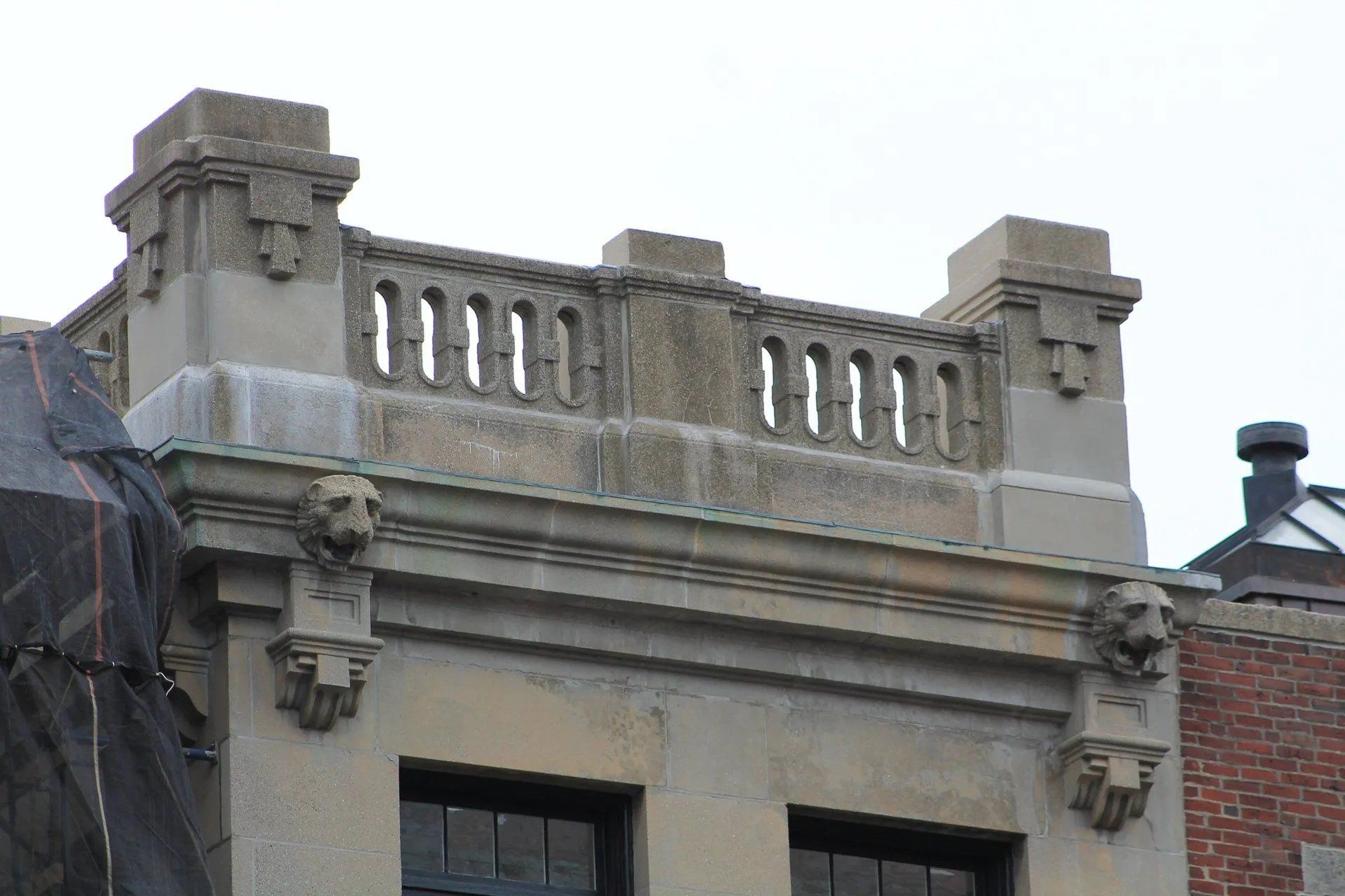 Building's rooftop under repair