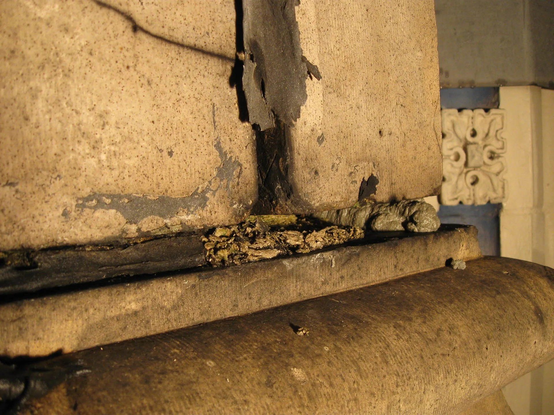 Building concrete showing signs of deterioration