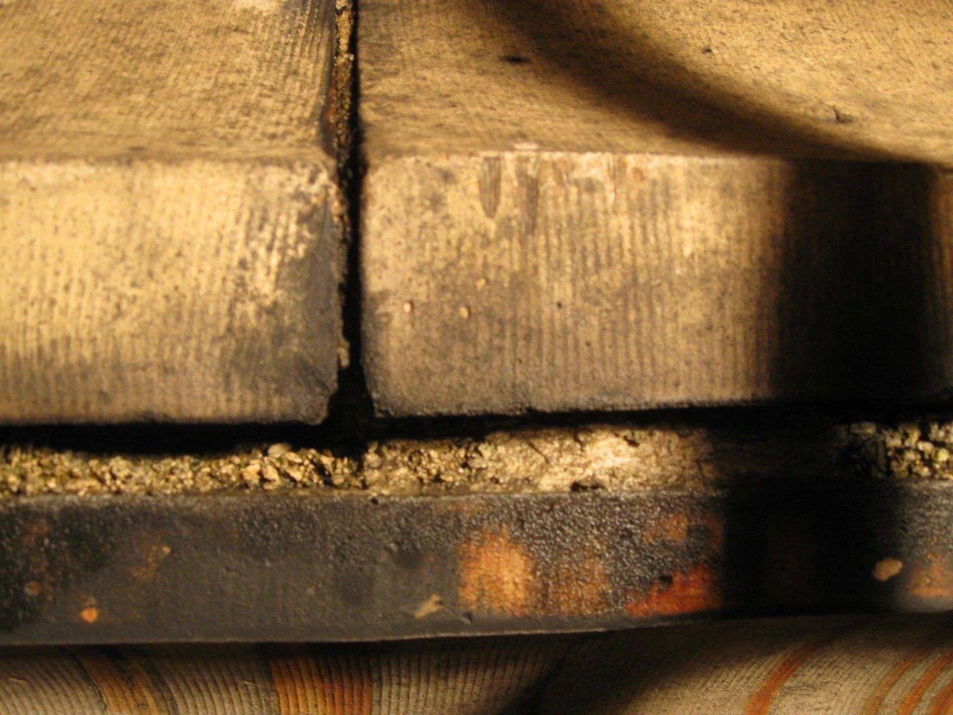 Building concrete showing signs of deterioration