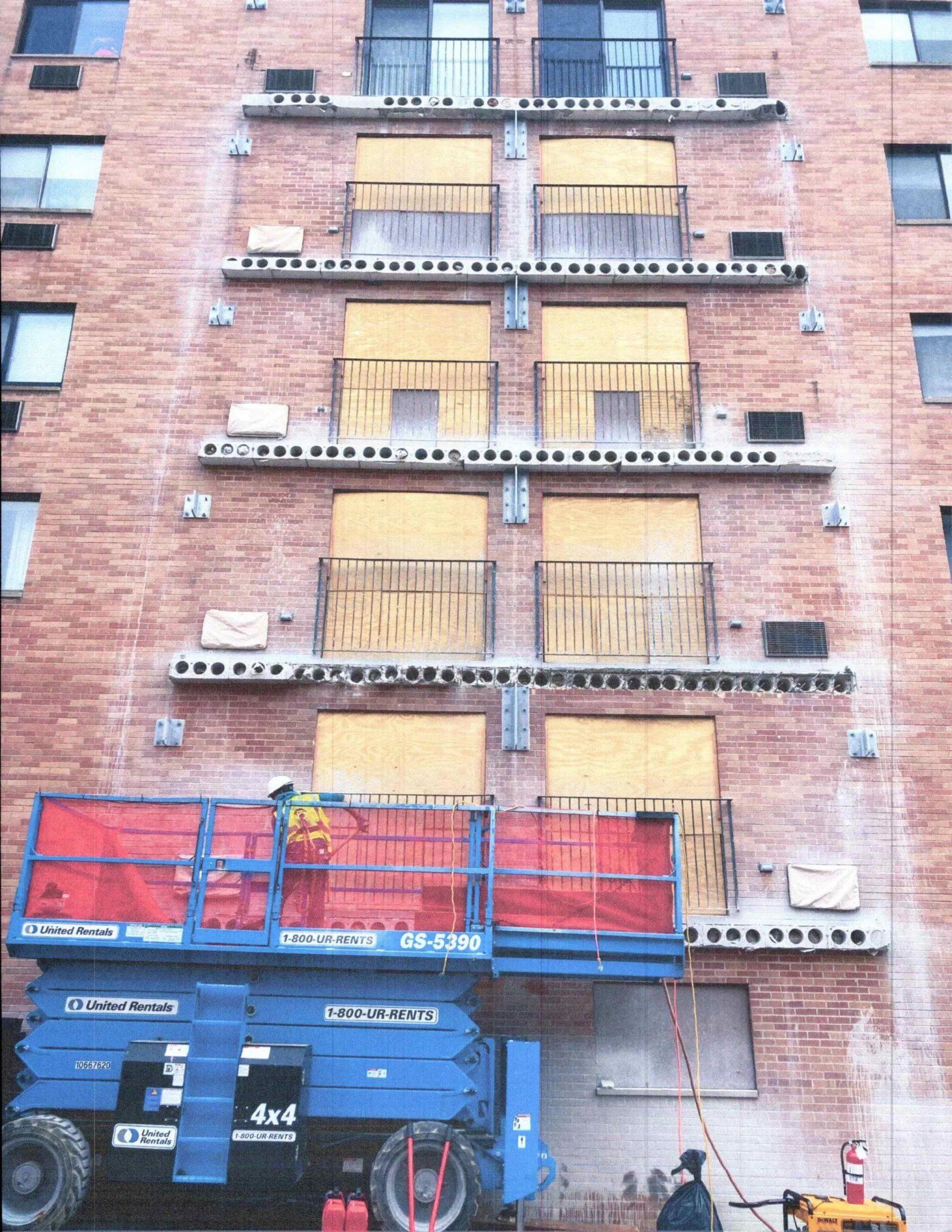 Removal of old balconies