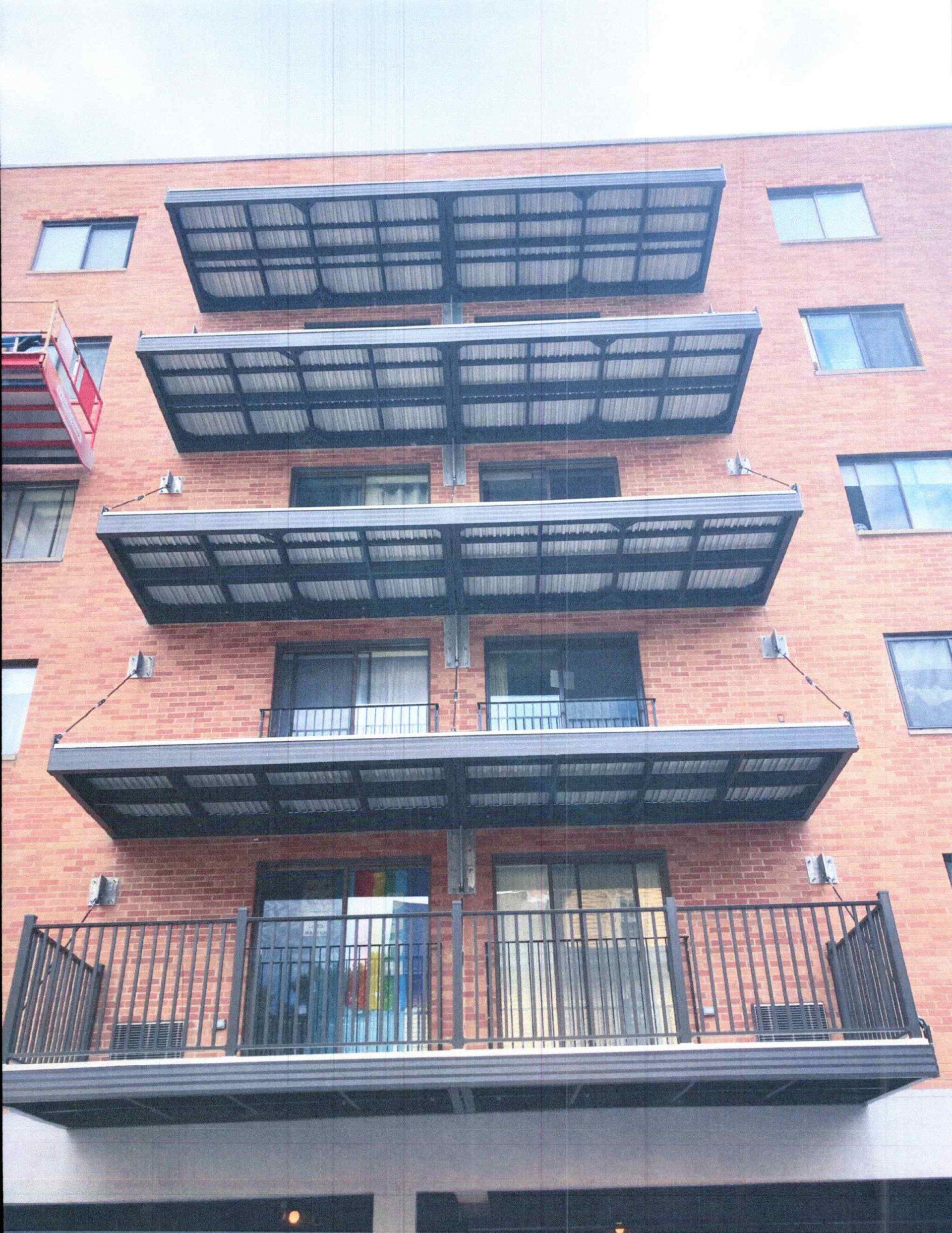 Installation of balconies on the side of the building