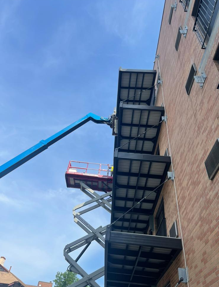 Installation of balconies on the side of the building