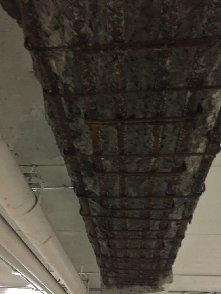 Broken overhead beam