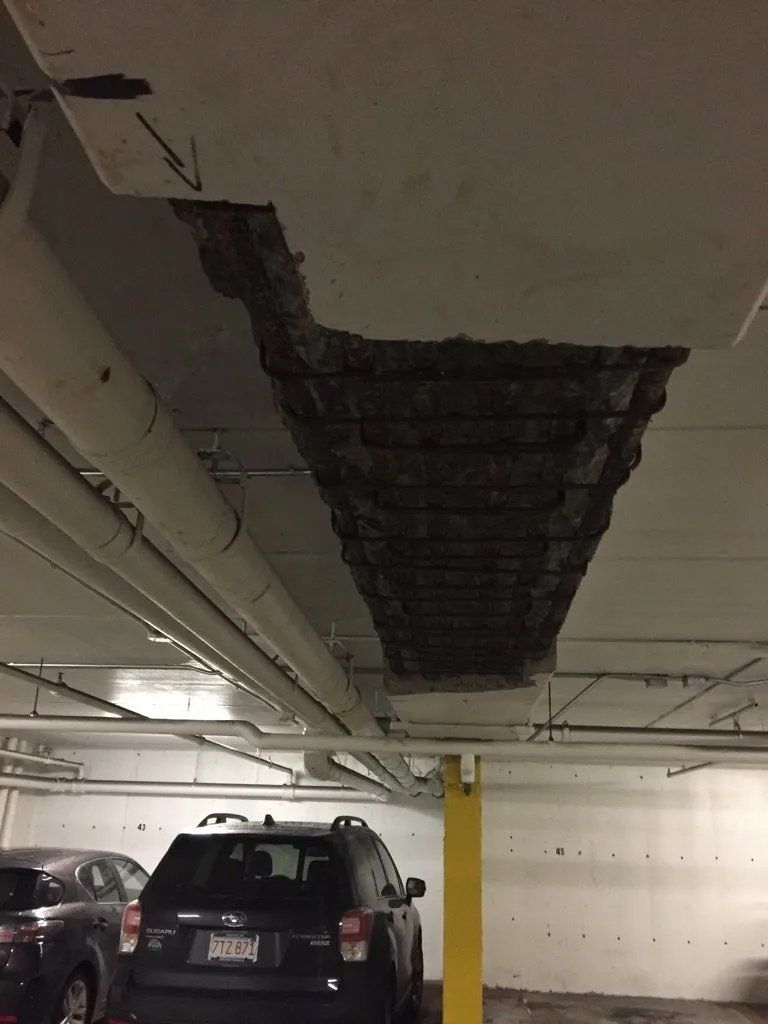 Broken overhead beam