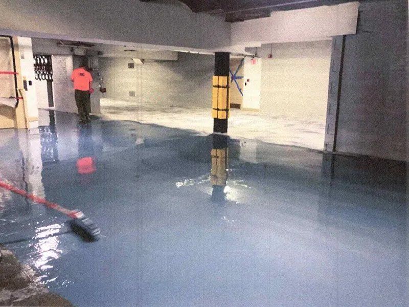 Parking garage epoxy floor coating