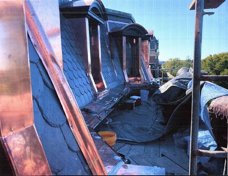 Mansard roof with dormer windows