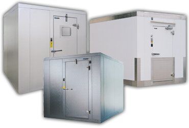 Three different types of refrigerators are displayed on a white background