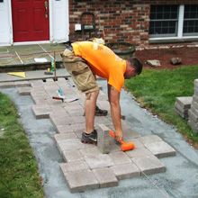 Worker setting up a paveway