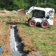Trenching for sewer lines