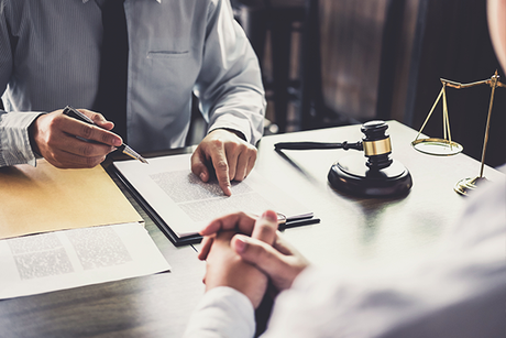 lawyer reading documents