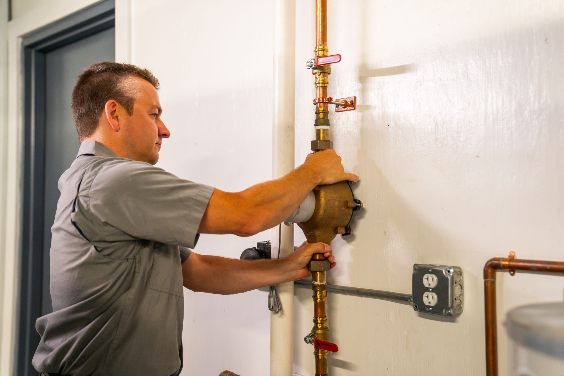 staff working on pipes