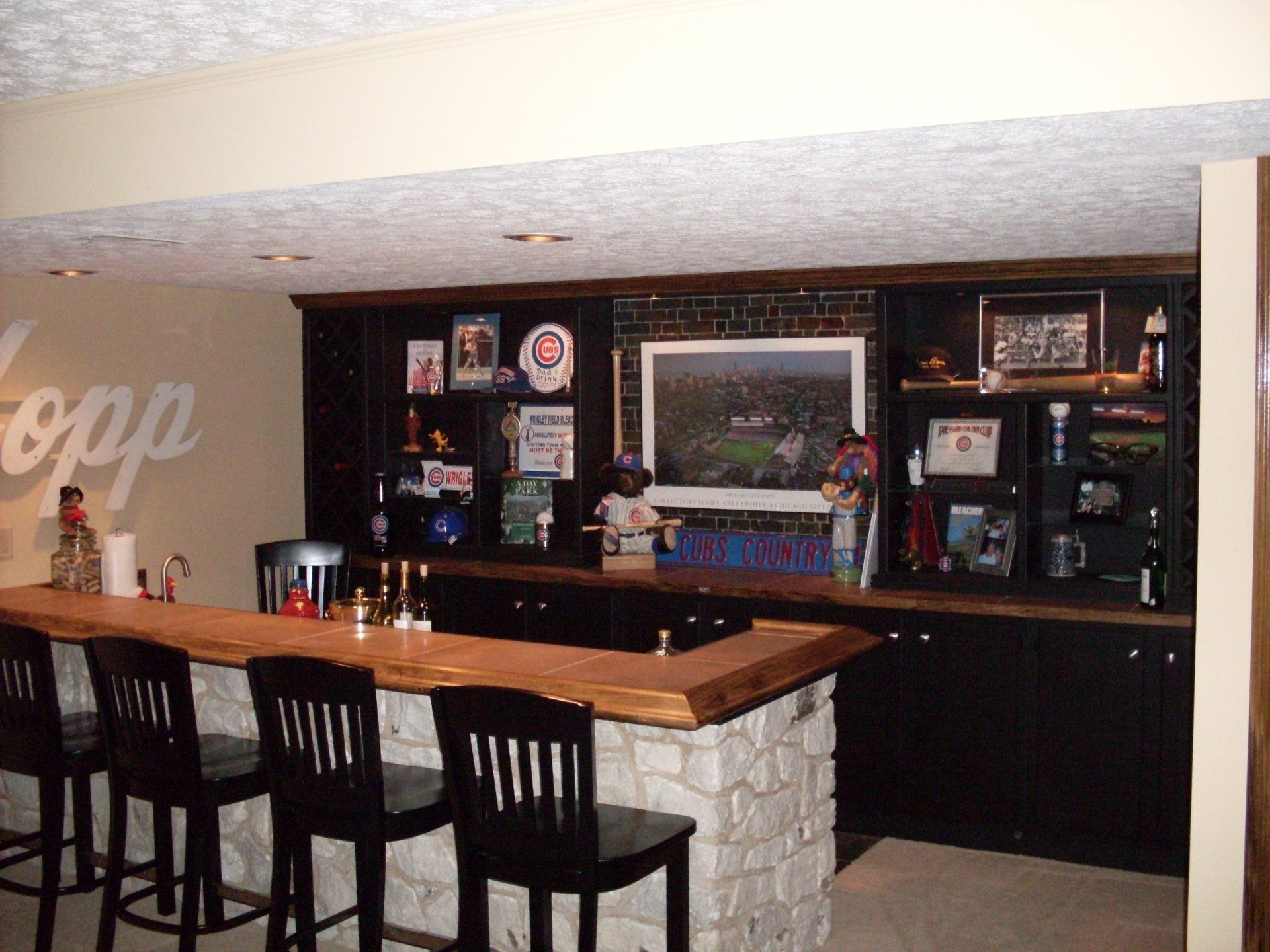 A bar in a basement 