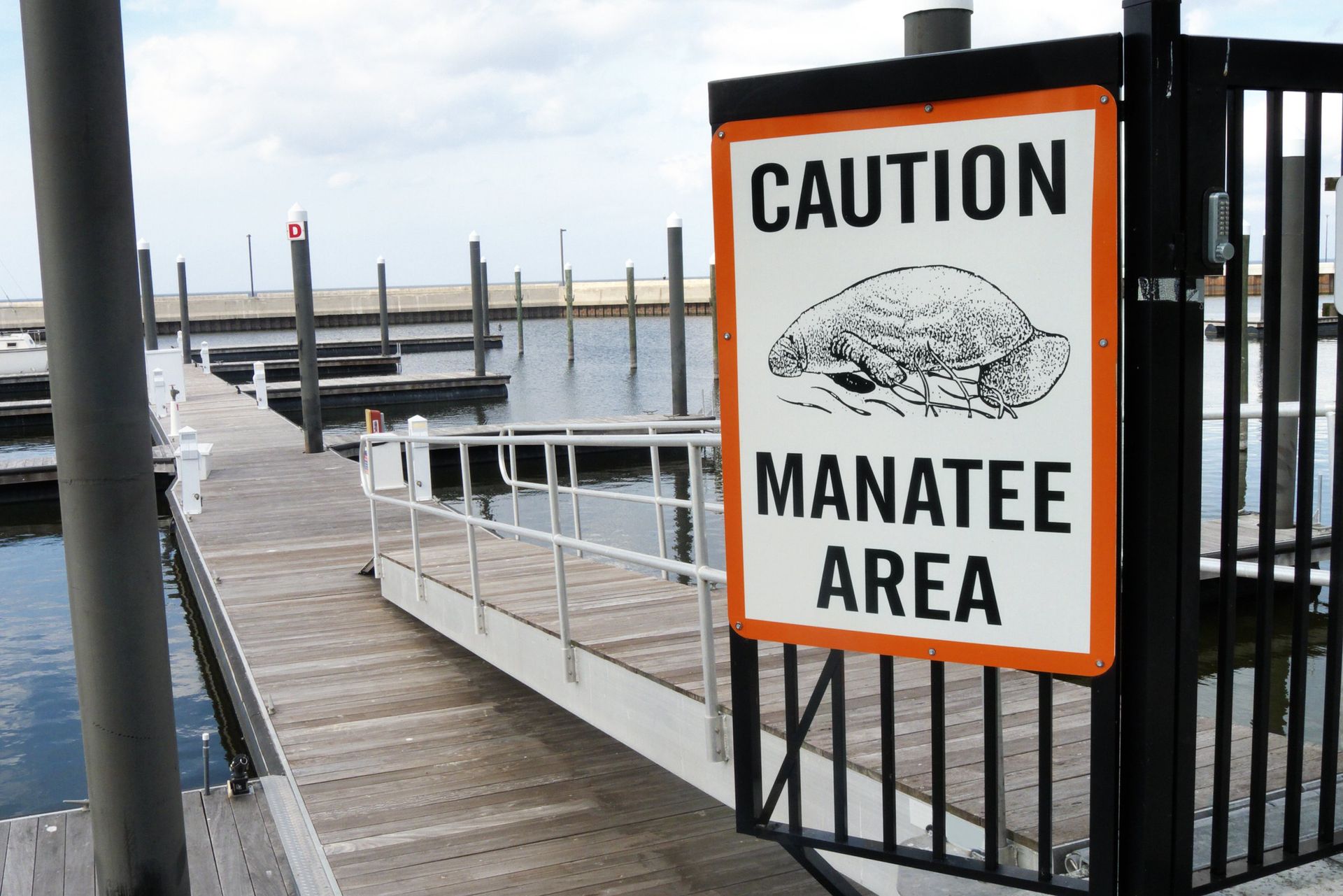 A caution sign reading 