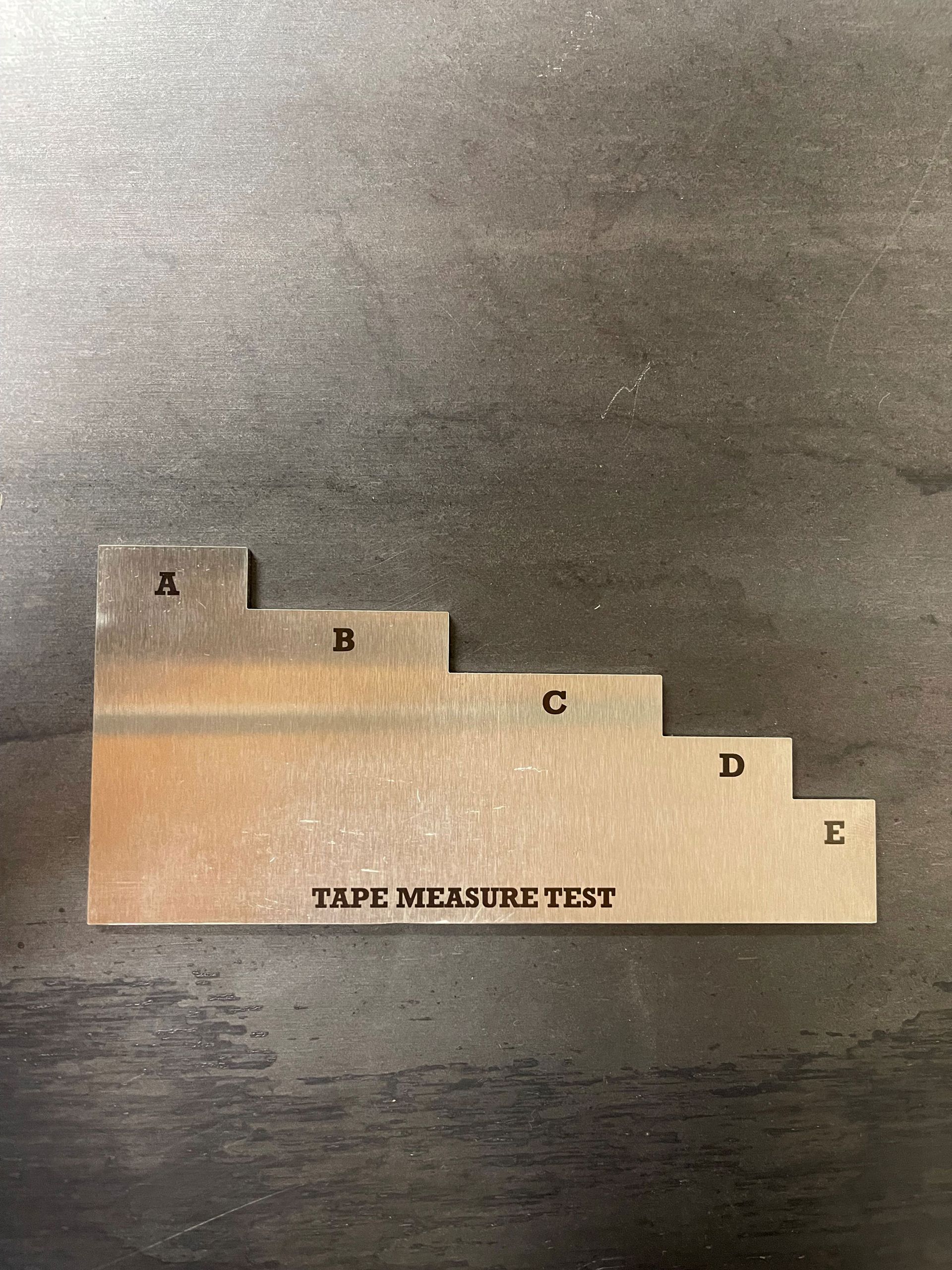 Laser engraved tape measure test
