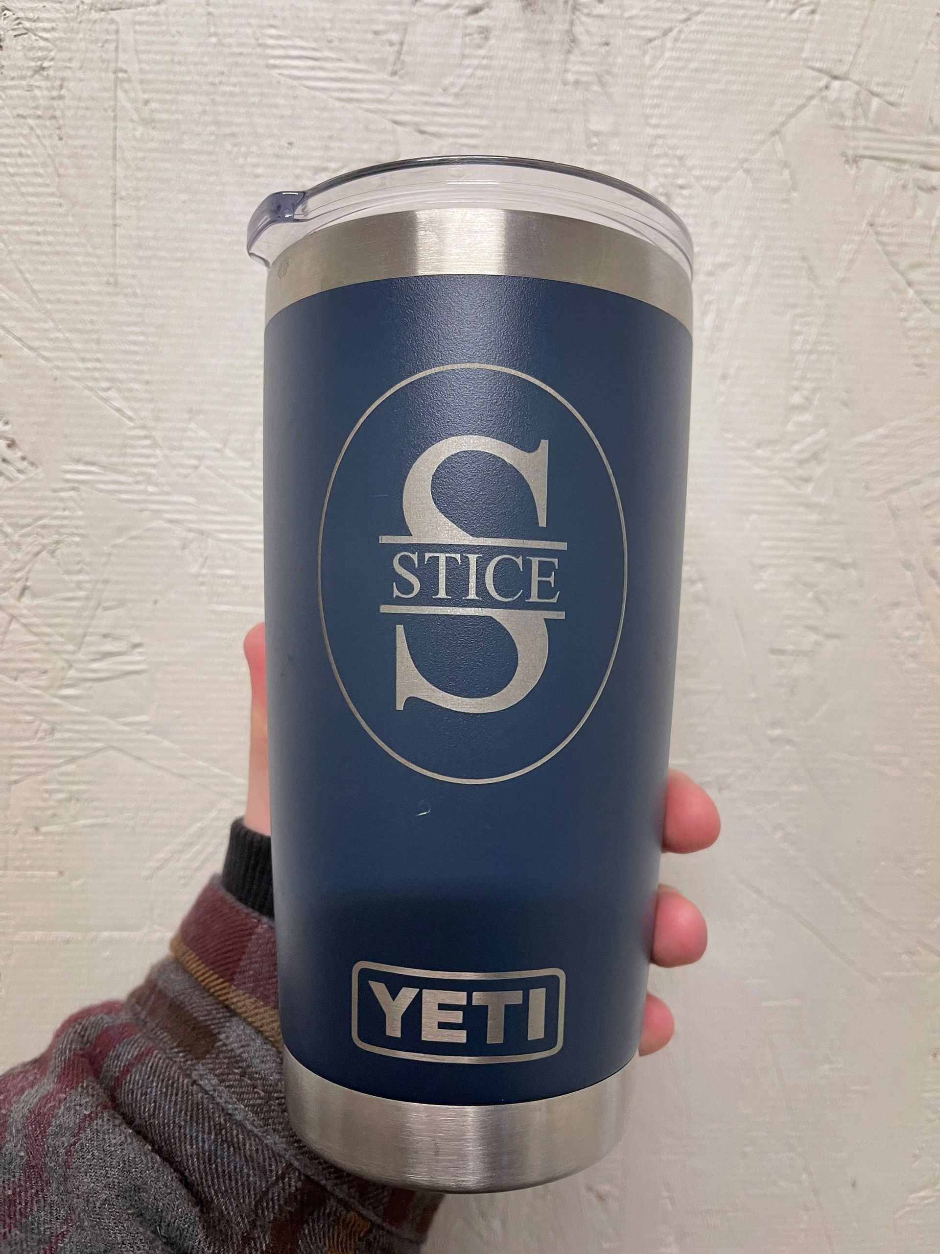 Laser engraved logo on mug