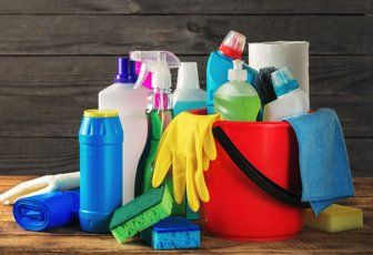 Different kinds of janitorial supplies