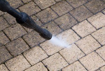Walkway pressure washing