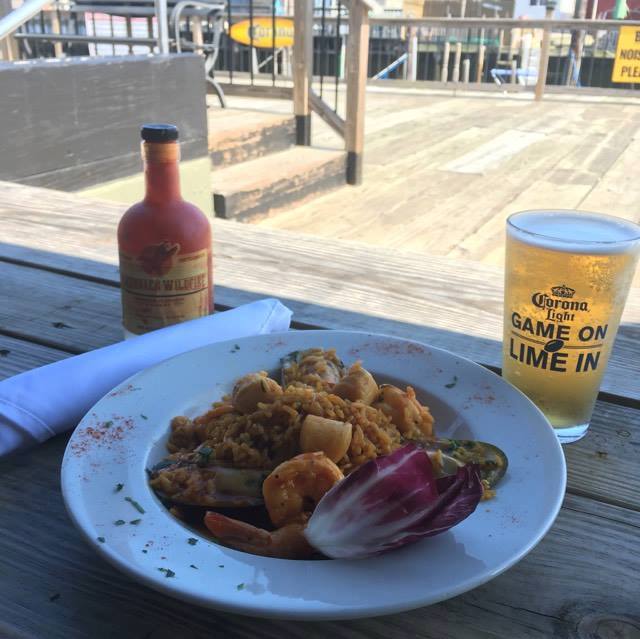 delicious food and glass of beer