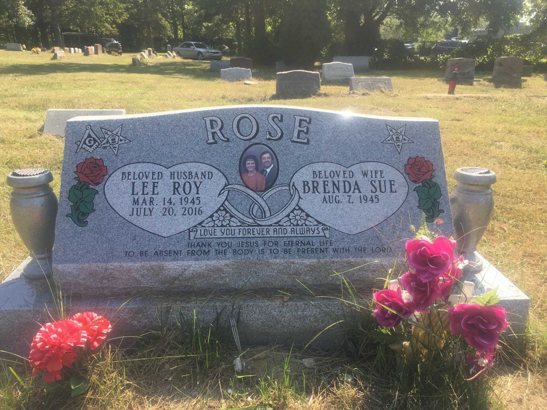 Headstone in a cemetery with the name 
