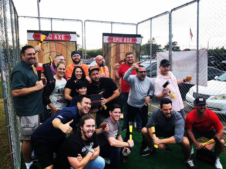 Mobile axe throwing services