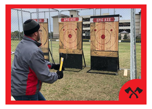 Axe throwing on a corporate event