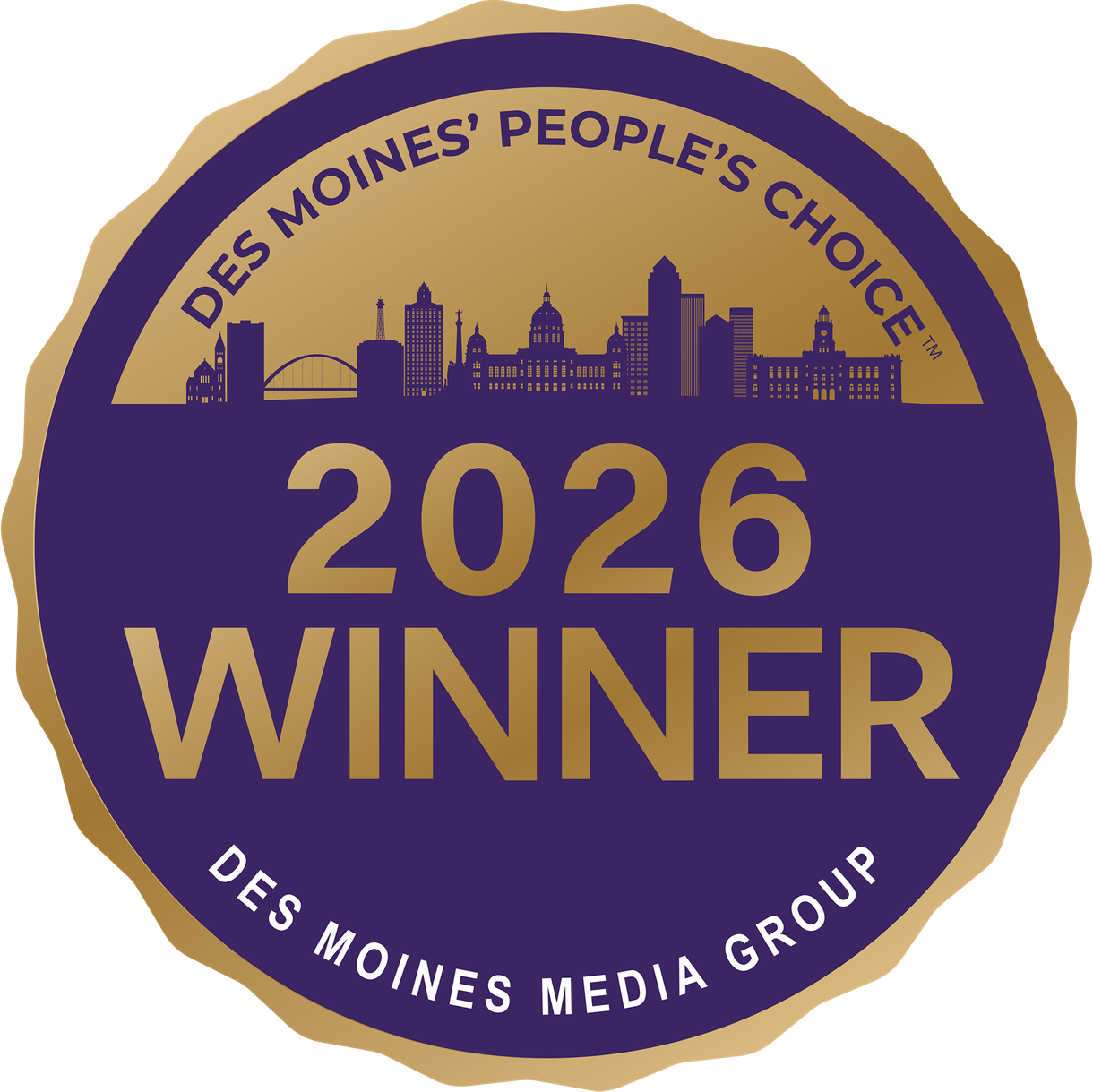 Proud Winner of the 2026 Des Moines' People's Choice Gold Award for Wedding Venue & Event Venue
