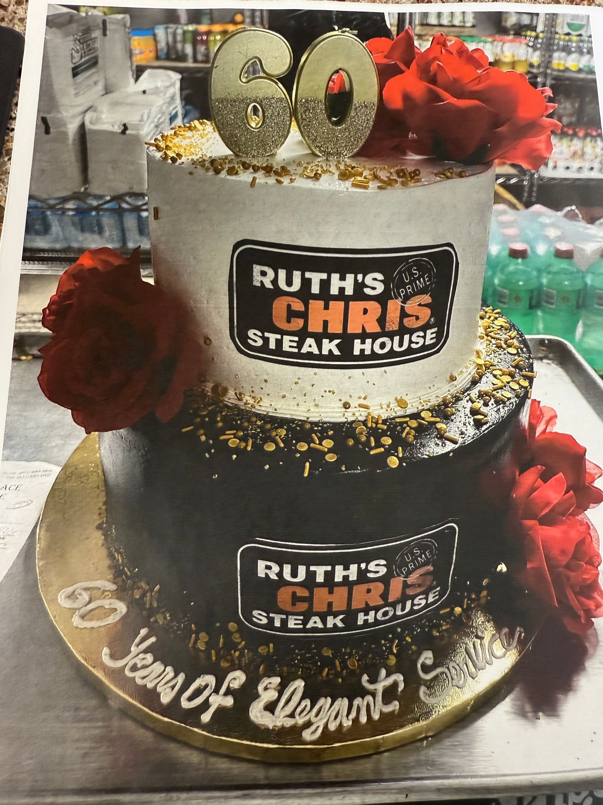 Two-tiered cake with 