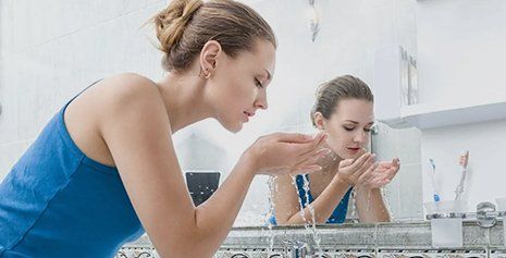 Facial washing using clean water