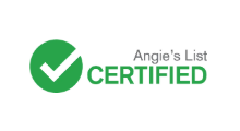 Angie's List Certified logo: Green circle with white checkmark, text