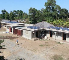 Installing solar energy panel on Haiti