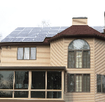 Solar panels on roof