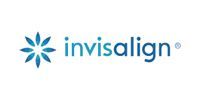 Invisalign logo with blue flower icon and teal text on a white background