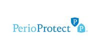 PerioProtect logo in light blue with two teal shield icons on a white background