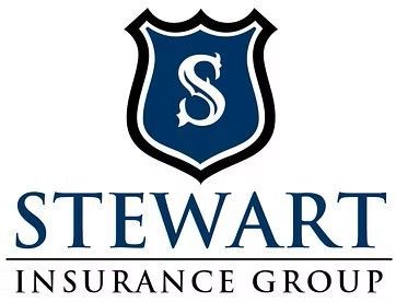 Stewart Insurance Group logo with blue shield and white “S” above company name