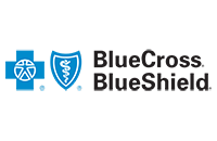 Blue Cross Blue Shield logo with blue cross and shield icon and black text