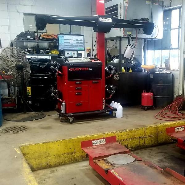 Interior of an automotive garage.