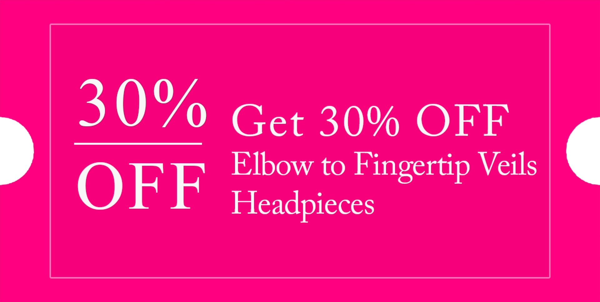 30% Off on Elbow to Fingertip Veils Headpieces