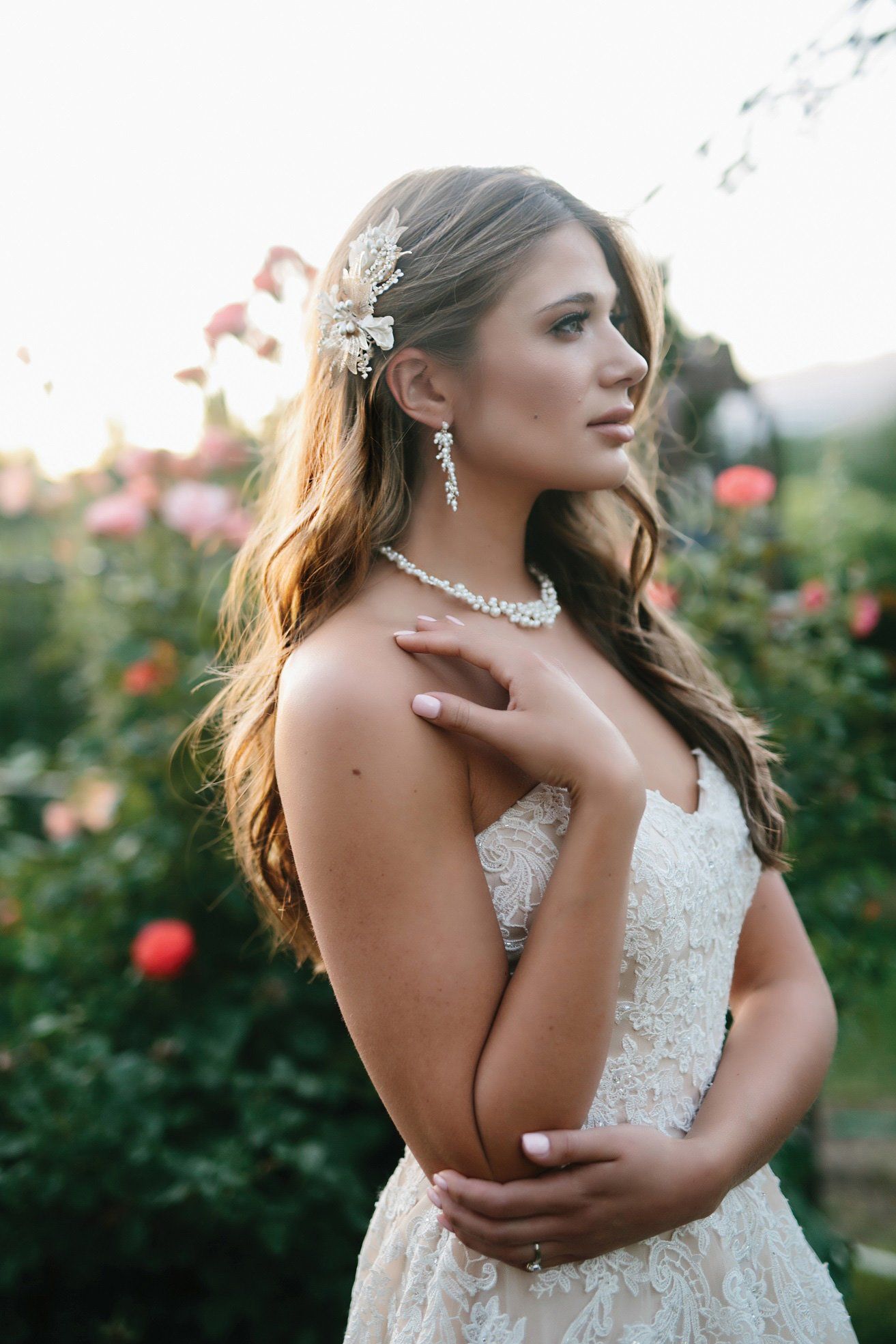 bride wearing beautiful accessories