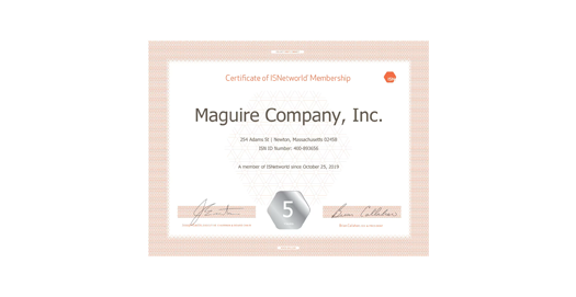 ISNetworld Member certificate